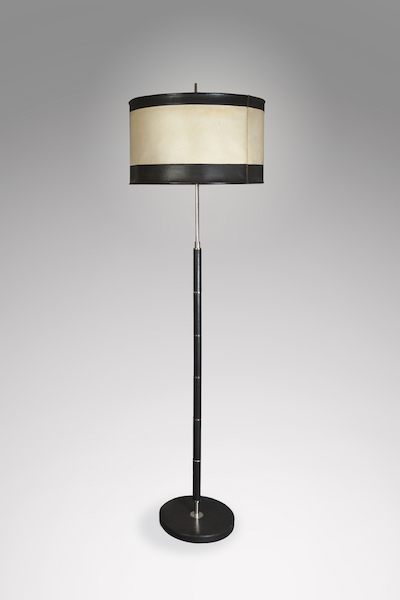 Lampadaire cuir noir