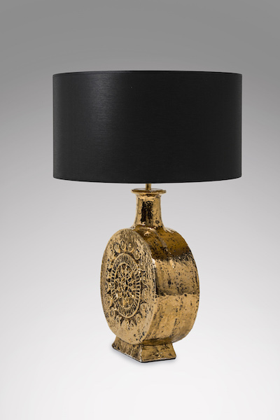Lampe céramique dorée 2