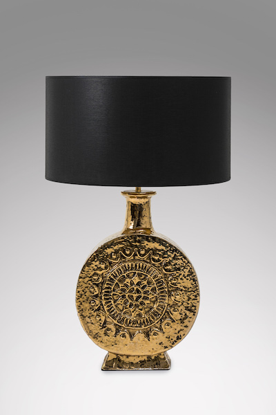 Lampe céramique dorée